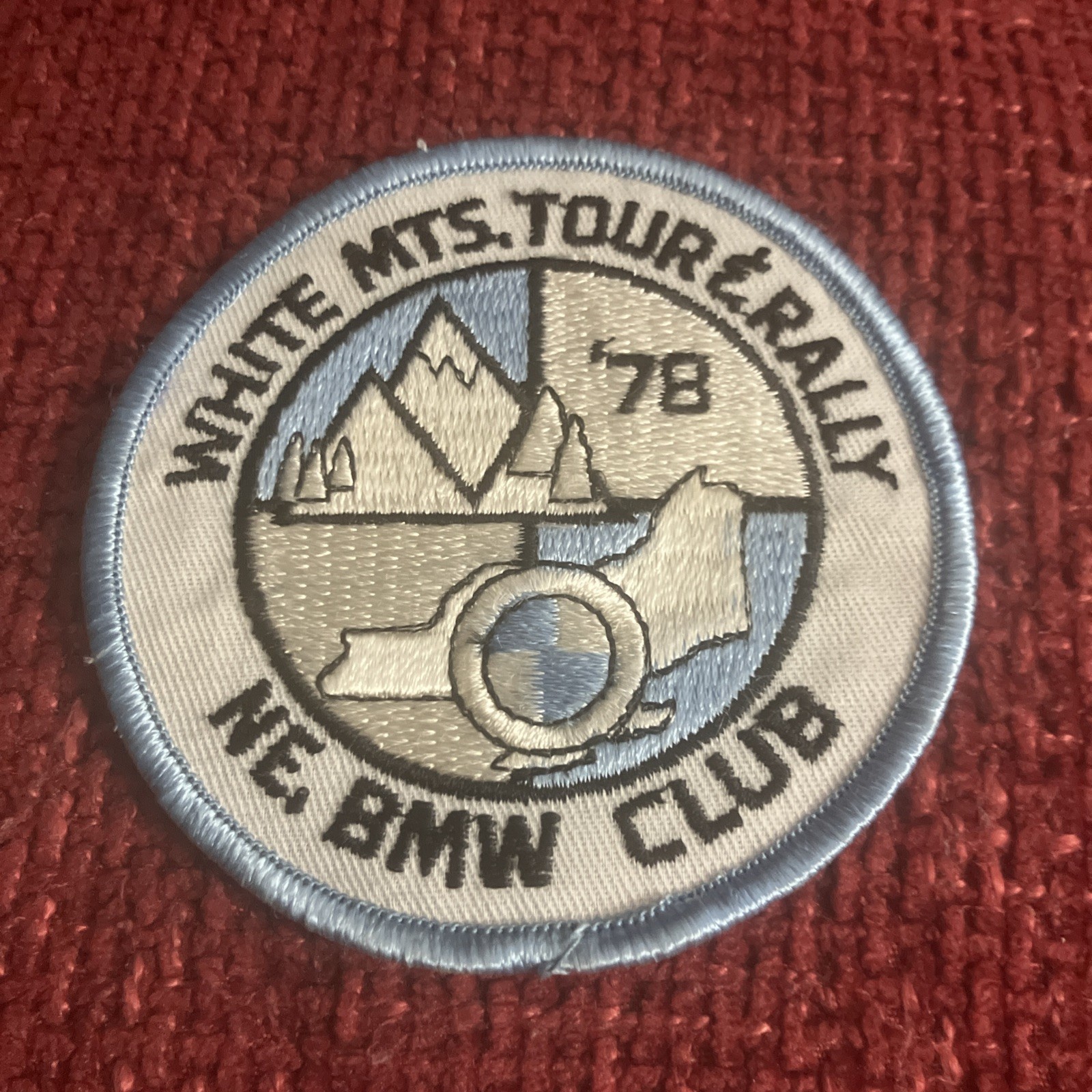 Vintage 1978 BMW Club White Mts Tour Rally Motorcycle Embroidered Patch