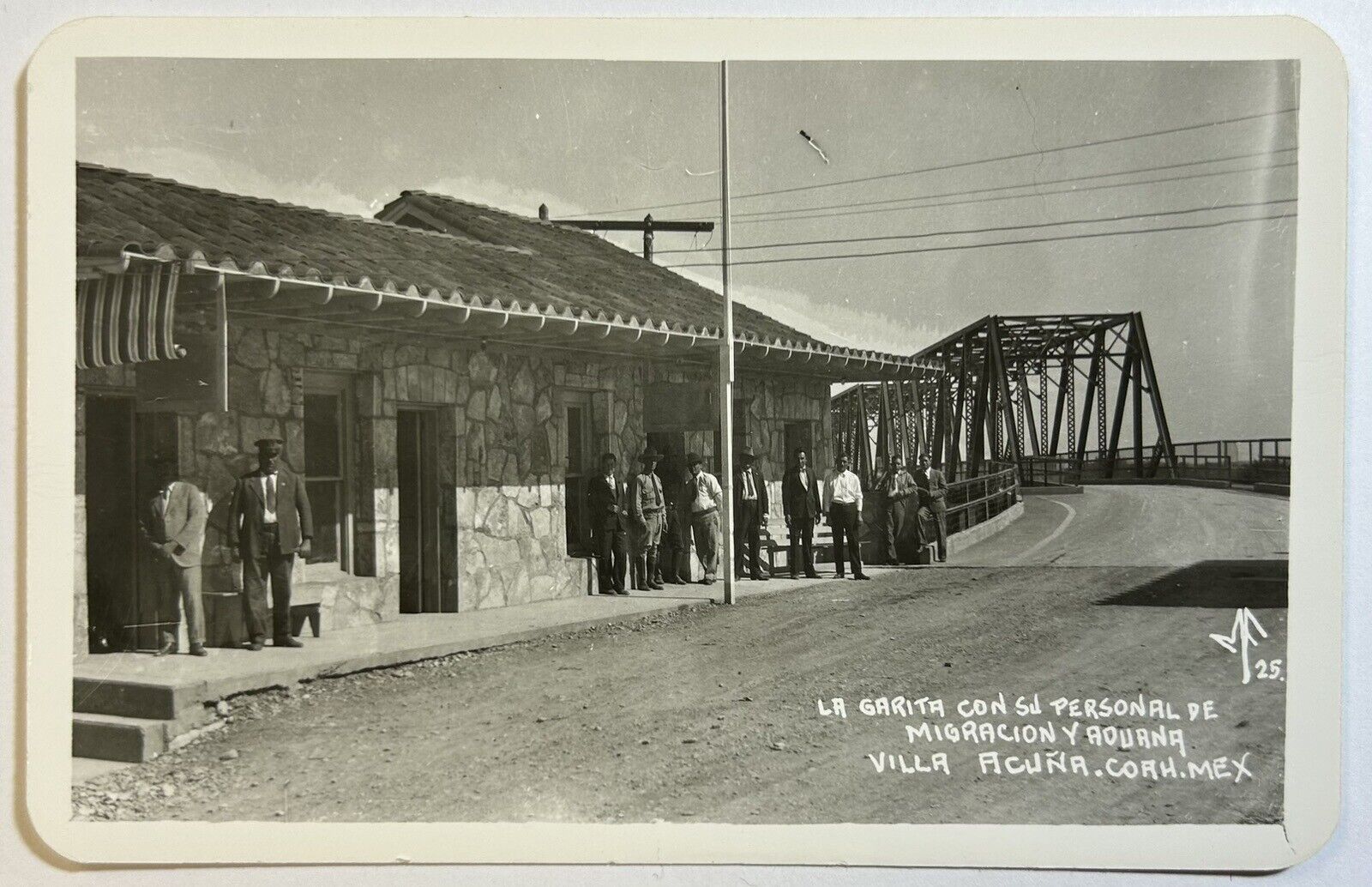 Villa Acuña Mexico Vintage Black & White Postcard, Unposted Card