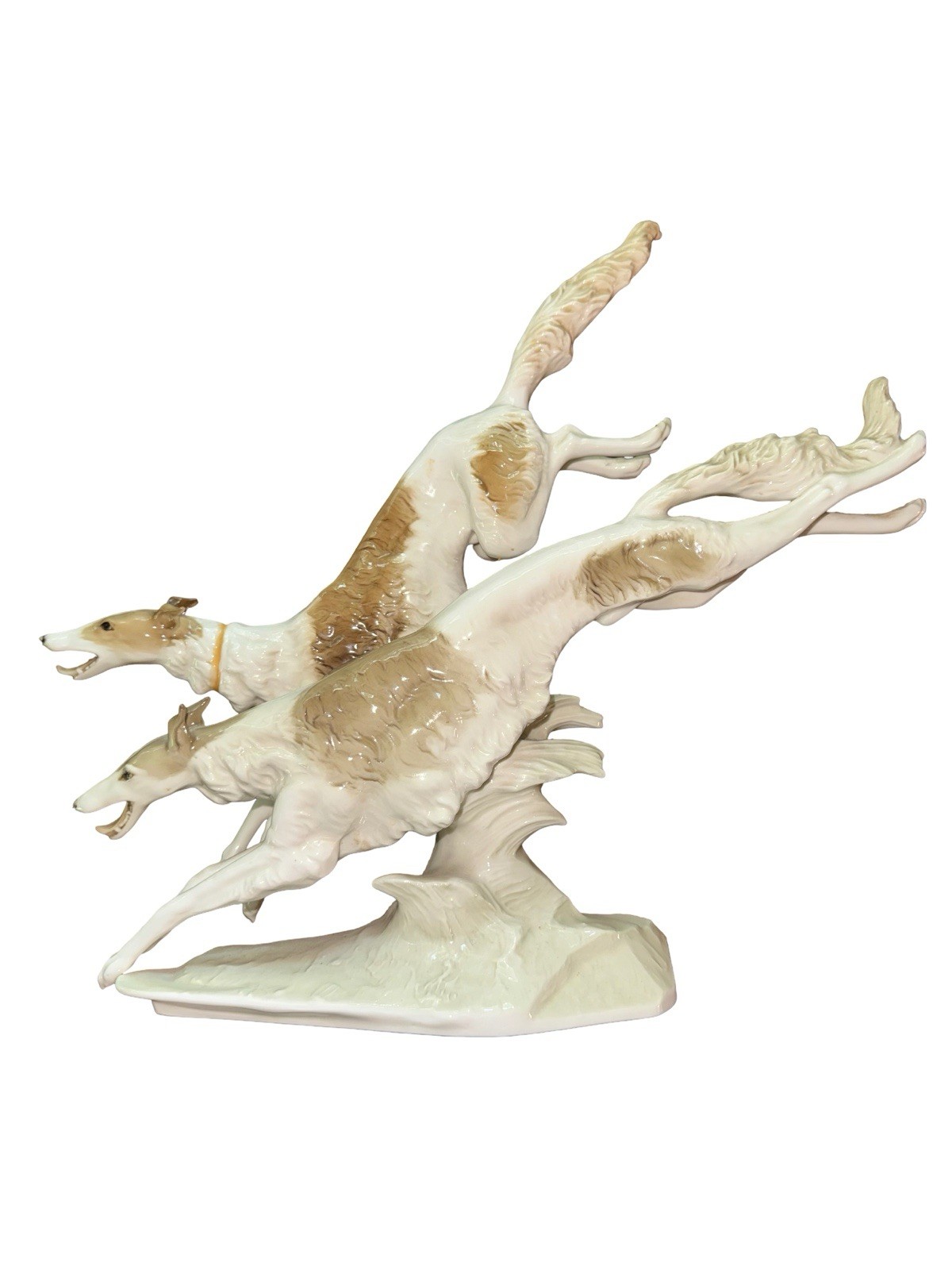 Lorenz Hutschenreuther Selb Bavaria Two Running Borzoi Porcelain Figurine RARE Lorenz Hutschenreuther Selb Bavaria Two Running Borzoi Porcelain Figurine RARE