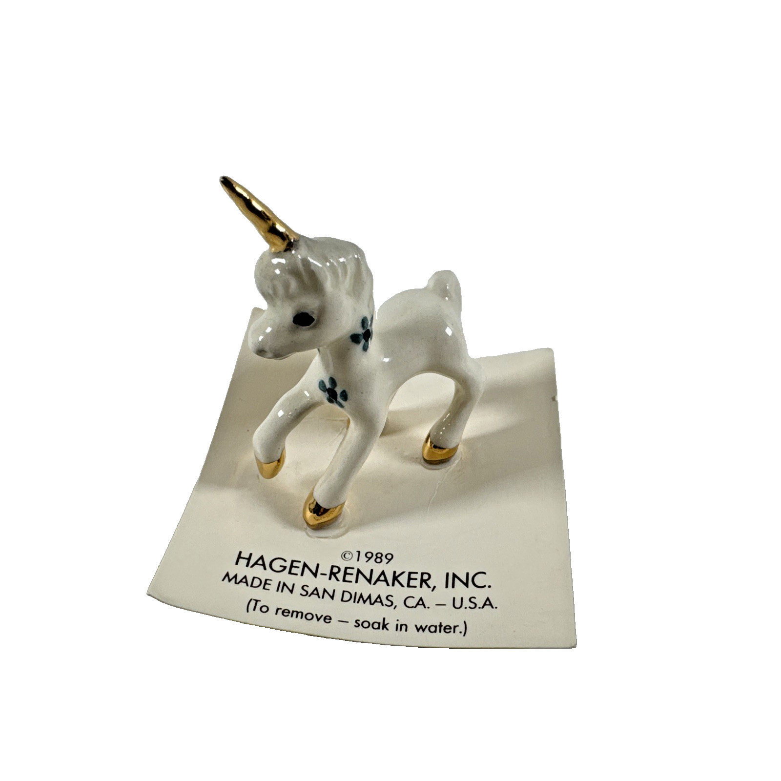 VTG 1989 Hagen Renaker Unicorn Porcelain Figurine Miniature Animal Trinket