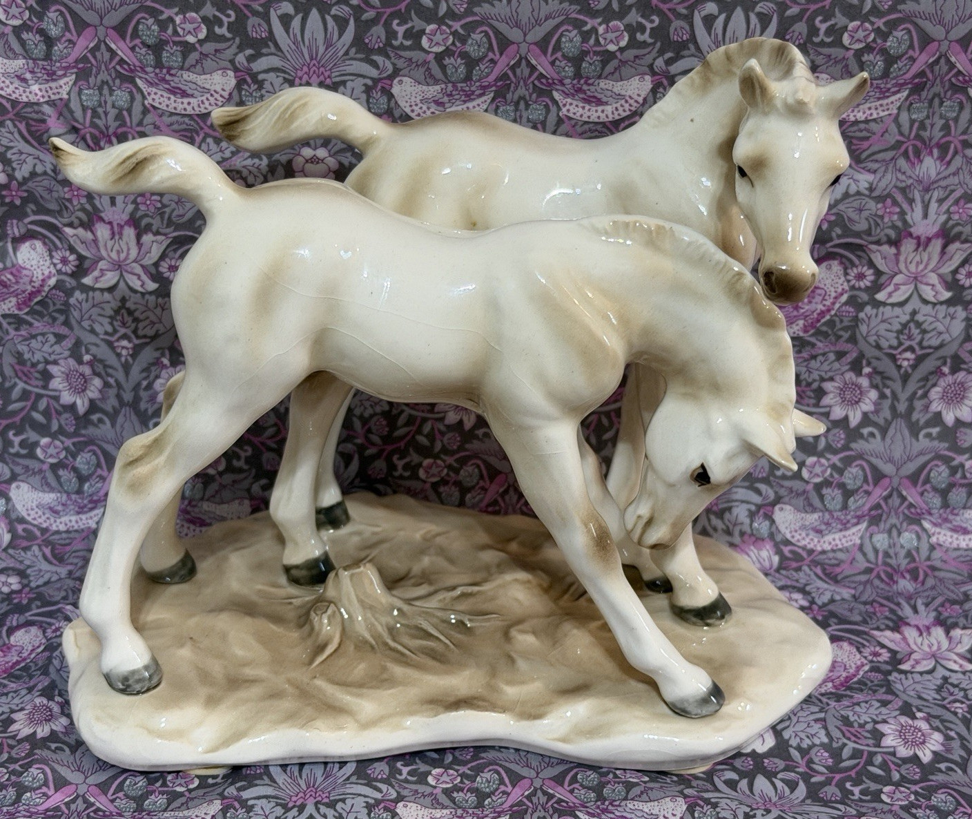 Vintage Echt Altmann Porcelain Rare Twin Foals Figures Wonderful Condition