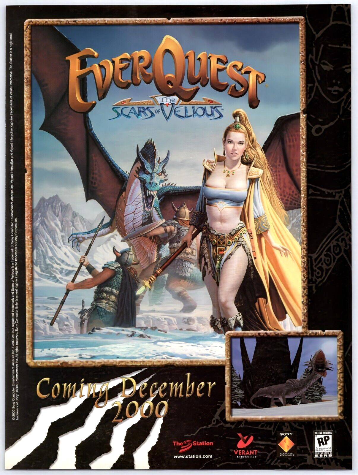 Everquest Scars Of The Velious - PC Game - Original Print Ad/Poster Promo 2000