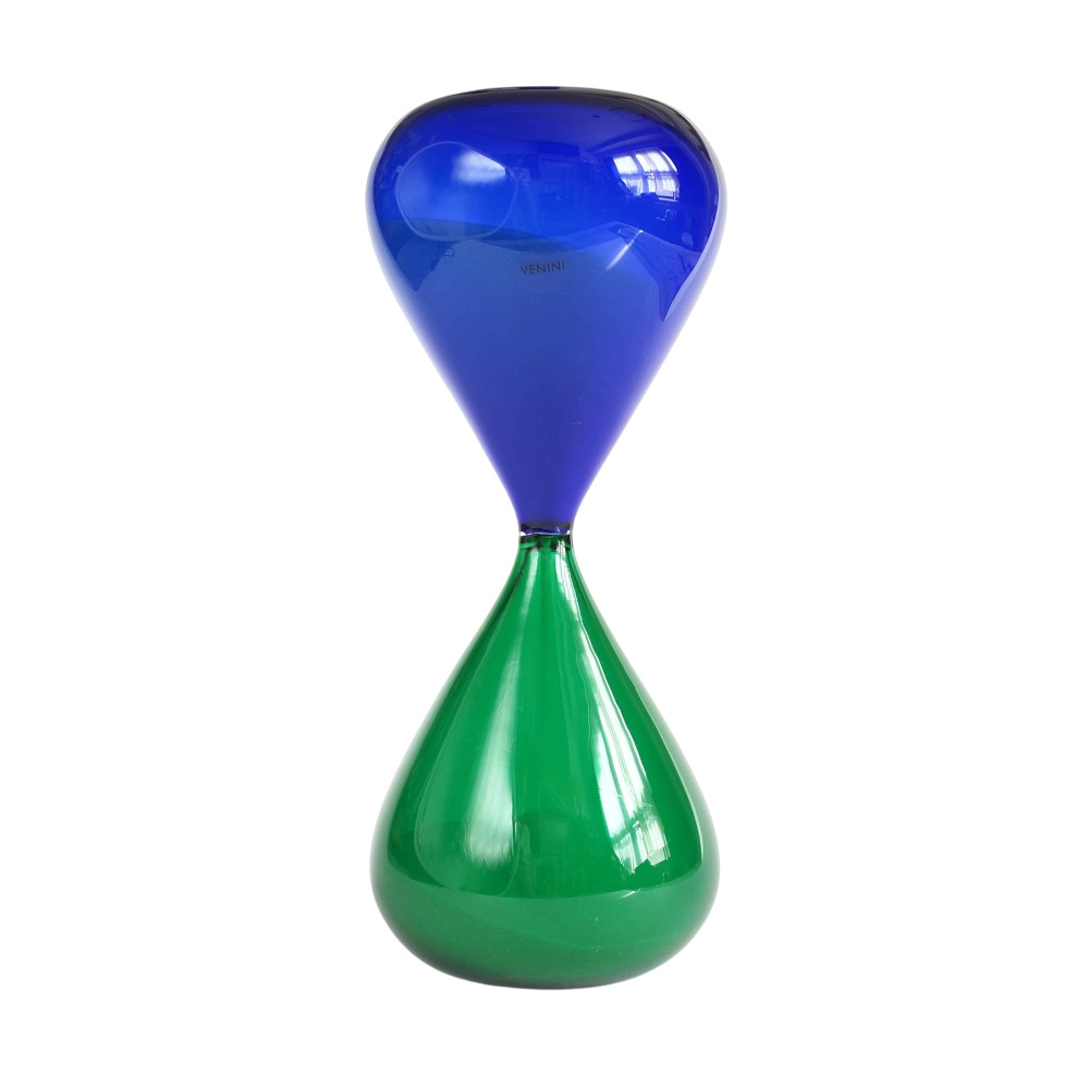 Paolo Venini by Designer Fulvio Bianconi Hourglass Size L Blue x Green