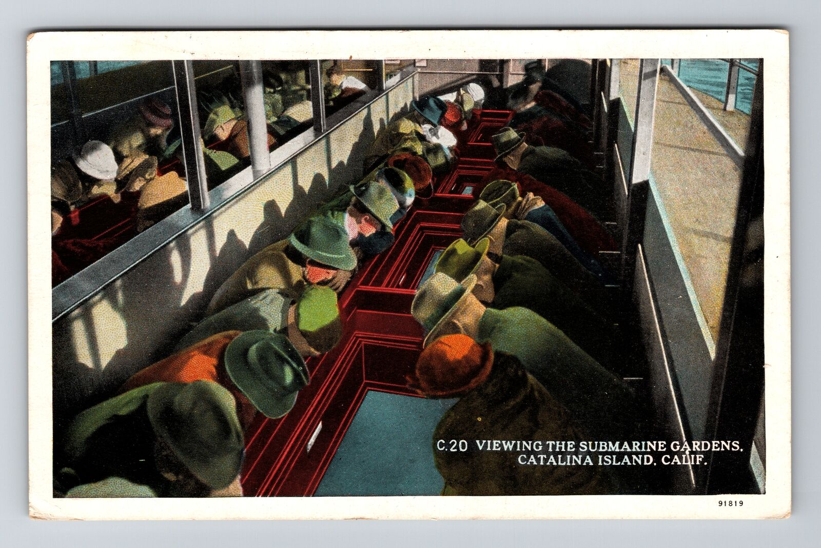 Catalina IslCA-California Viewing the Submarine Gardens c1930 Vintage Postcard