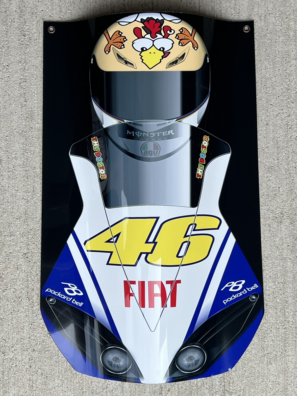 WOW Yamaha MotoGP Racing  Rossi Motorcycle Front View Curved Sign