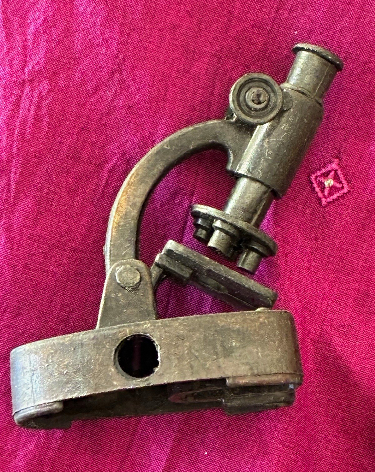 Antique Vintage Metal Microscope Magnifying Instrument Part Objective Lens