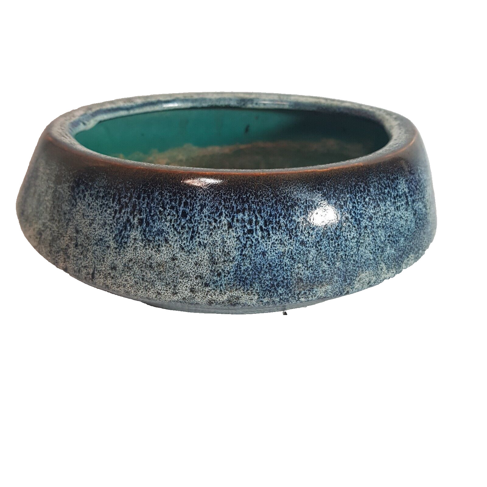 Vintage Glazed Pottery Ceramic Pot Planter Bonzai Bowl Retro Mid Century Japan