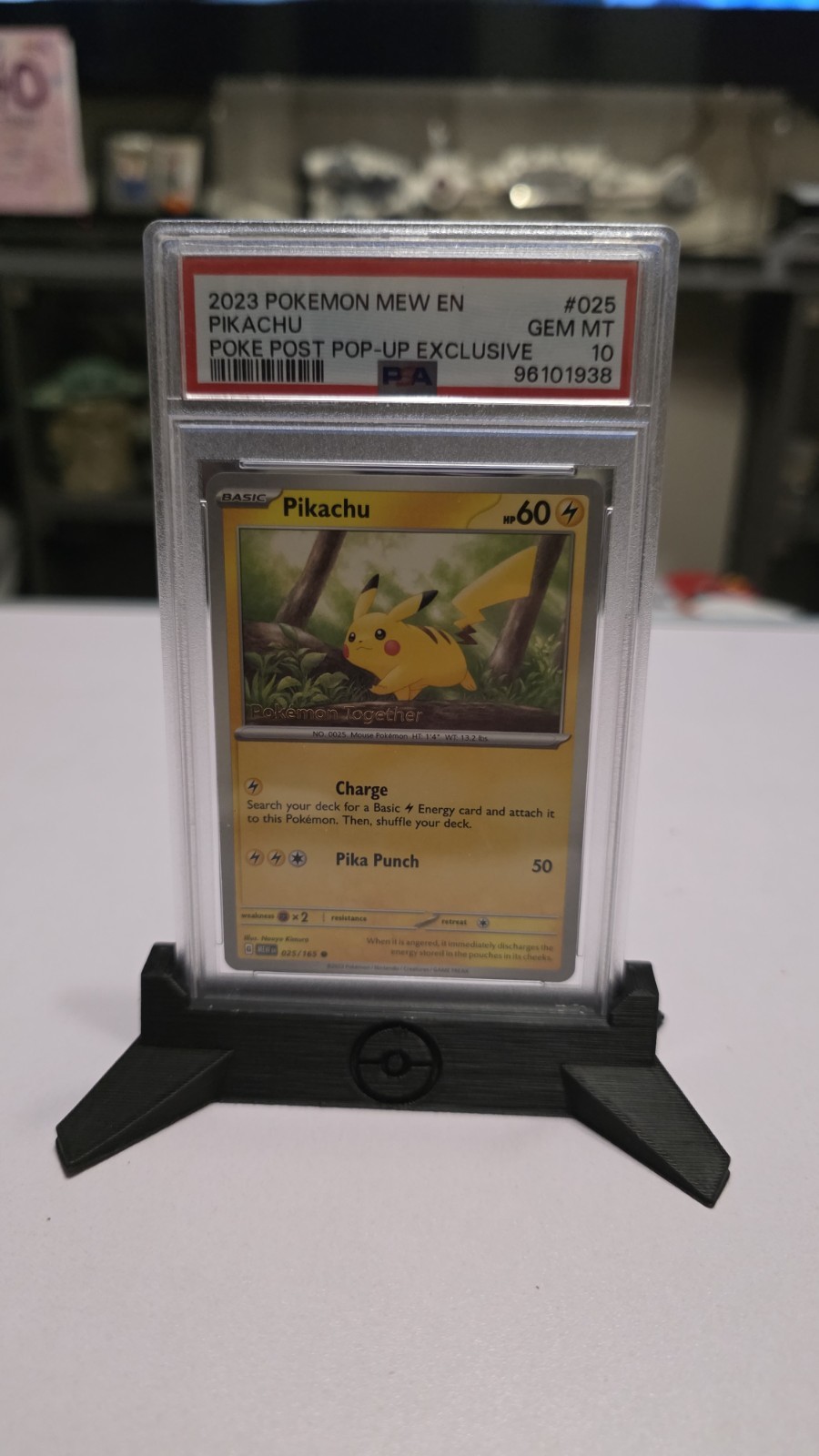 Pokemon TCG Scarlet & Violet 151 #025 Pikachu Pokemon Together Stamped PSA 10