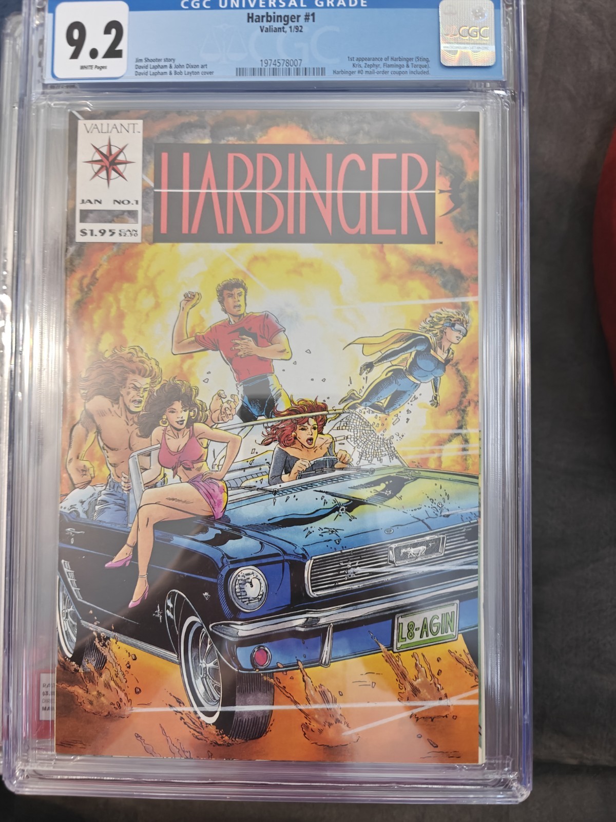 Harbinger #1 Valiant 1992 CGC 9.2 Qualified Grade First Appearance Sting & Team