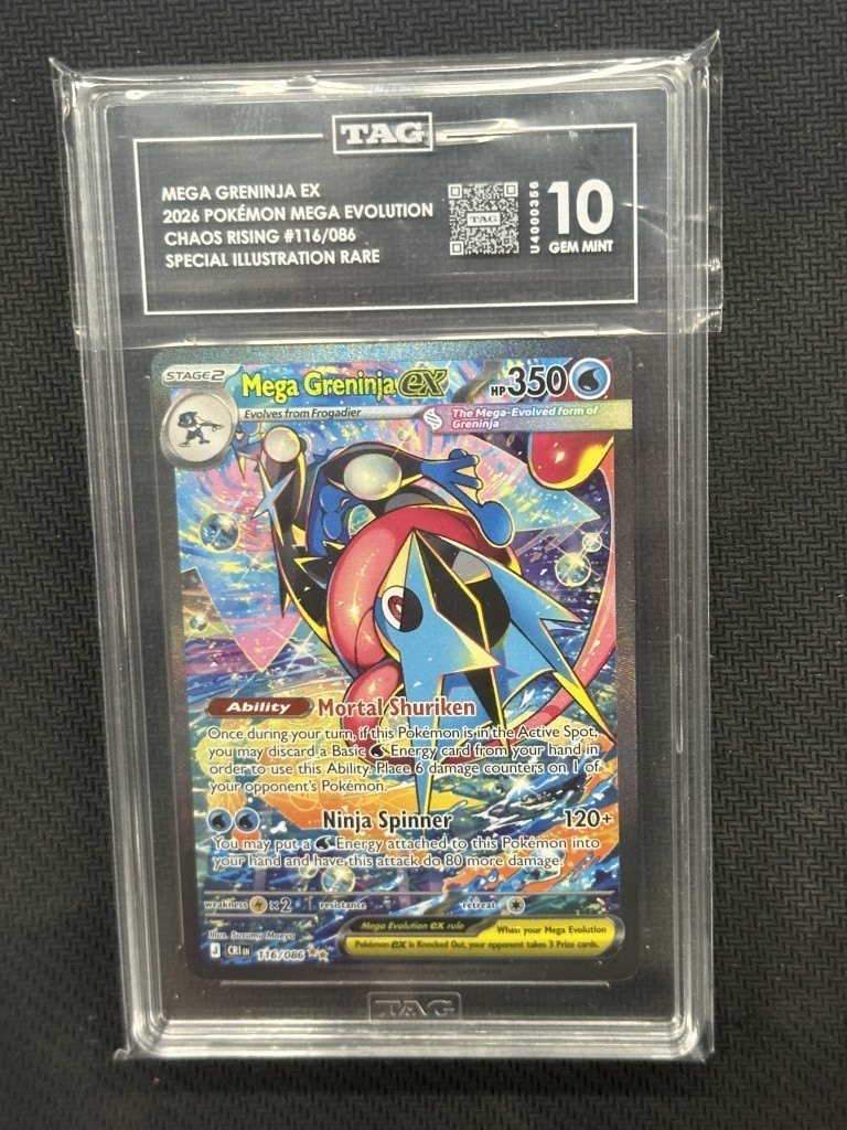 Mega Greninja EX  Chaos Rising Special Illustration Rare TAG 10 PSA #116/086