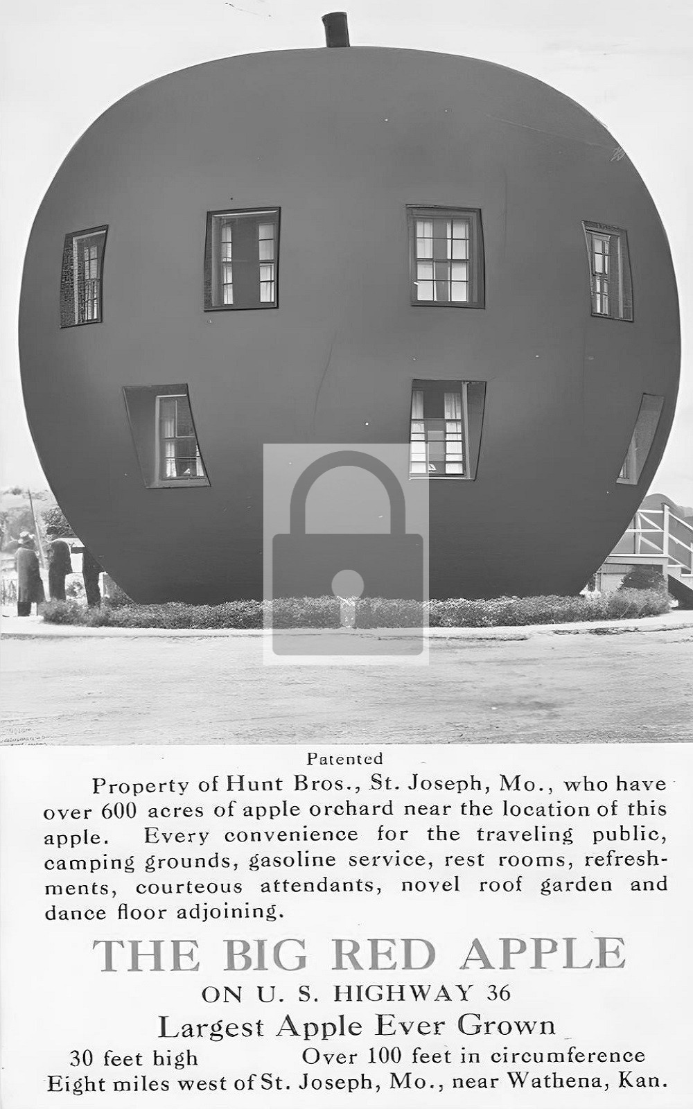Big Red Apple Roadside Wathena Kansas KS - Reprint