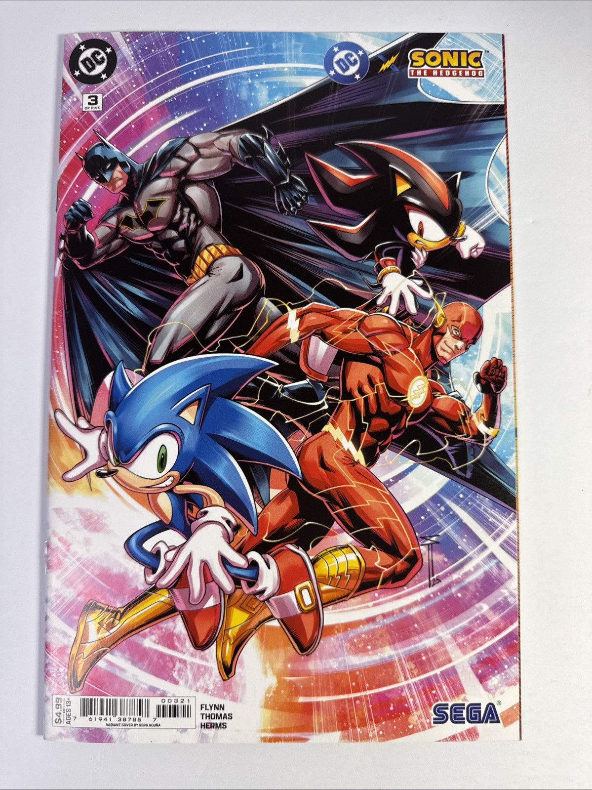 DC x Sonic the Hedgehog #3 1st Print Cover B Serg Acuña Variant 2025 Crossover