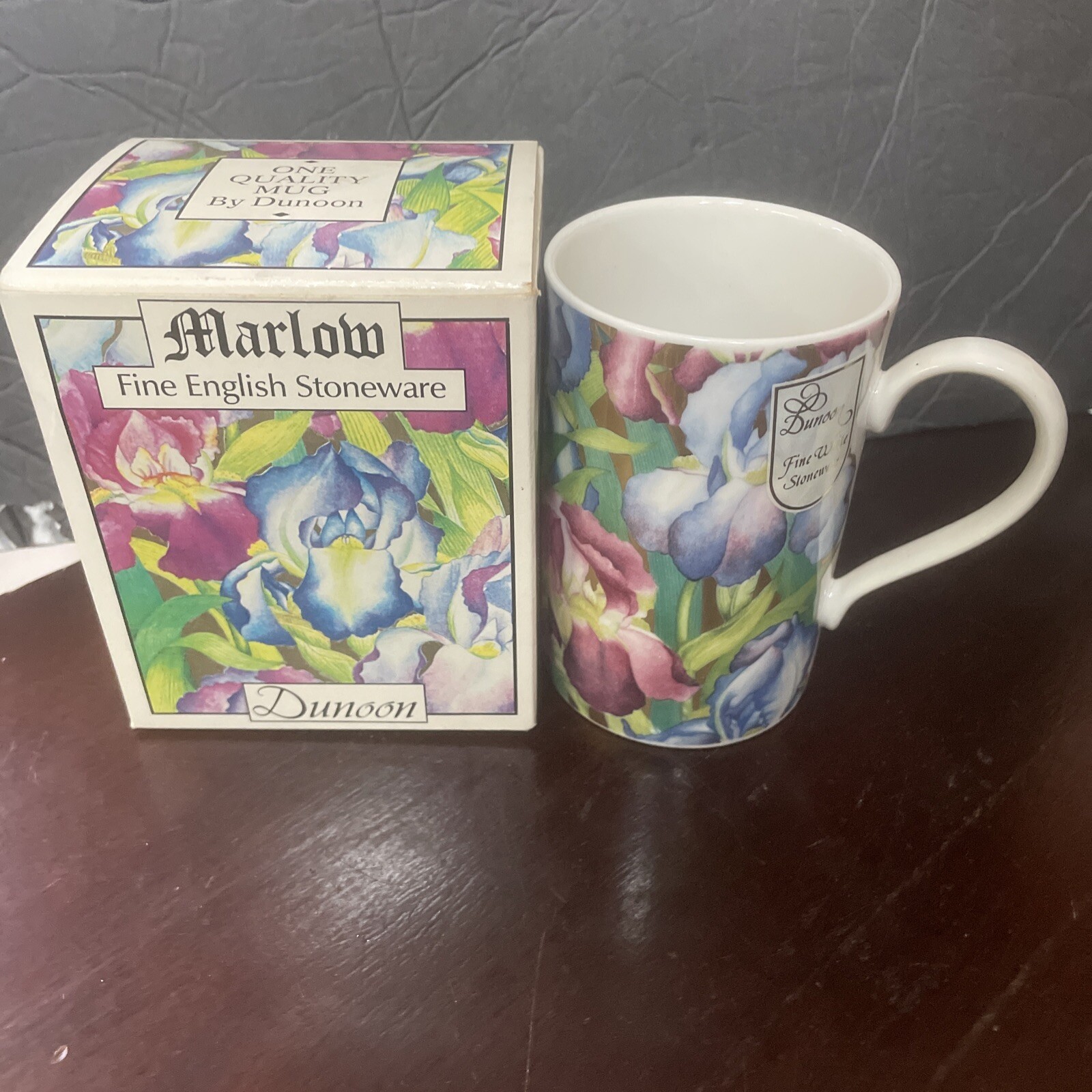 VTG Dunoon Scotland Marlow Iris Coffee Mug Tea Cup Floral Flowers New