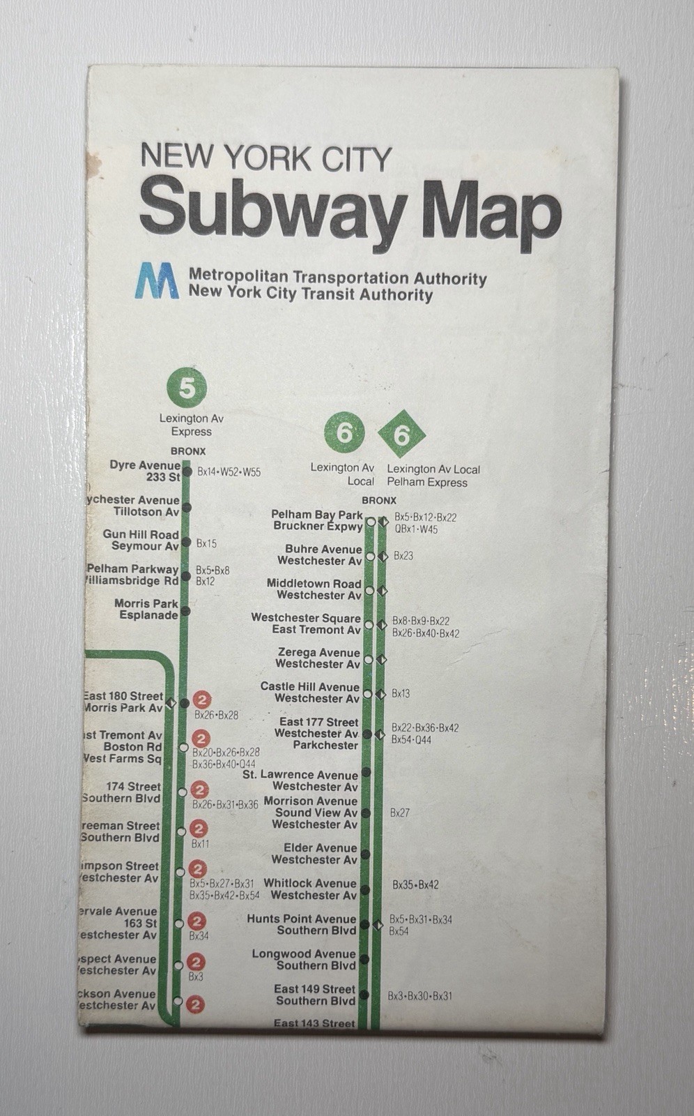 Vintage 1985 - New York City - MTA Subway Map - 22x28
