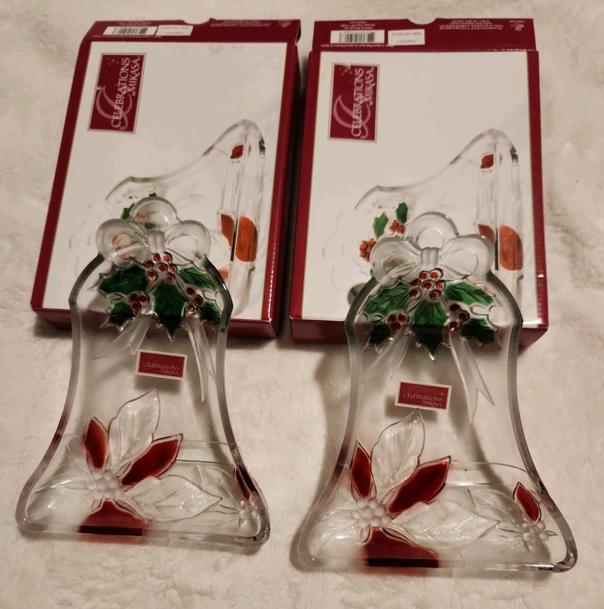 Lot Of 2 Mikasa Celebrations Holiday Bell Dishes 7.5