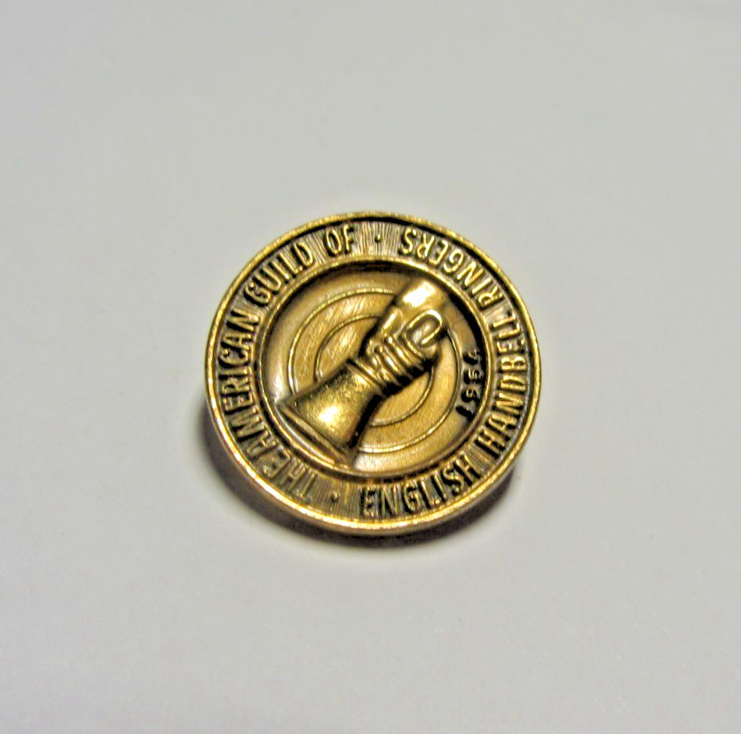 Vintage AGEHR American Guild English Handbell Ringers 1954 Lapel Pin Brass