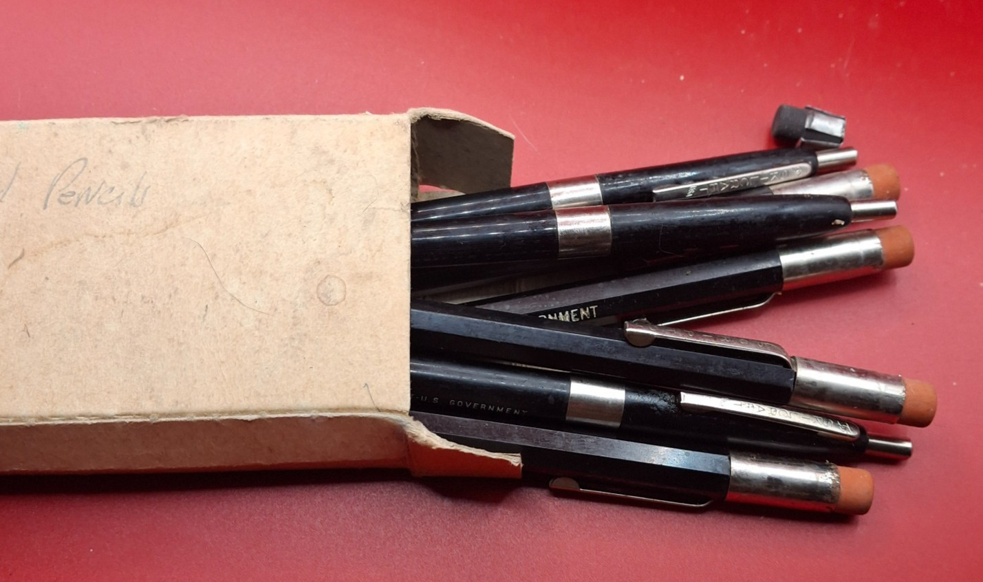 Scripto US Government Mechanical Pencils Pens Lot of 7 Vintage Military Office