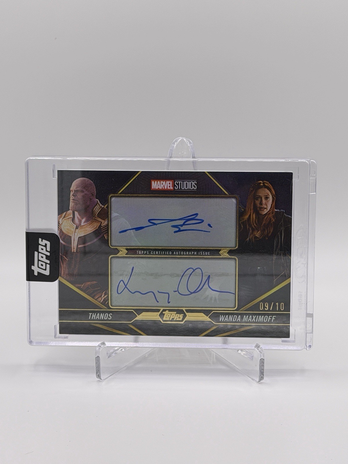 2025 Topps Marvel the Collector Dual Black Auto Thanos/Wanda /10  #DA-JE