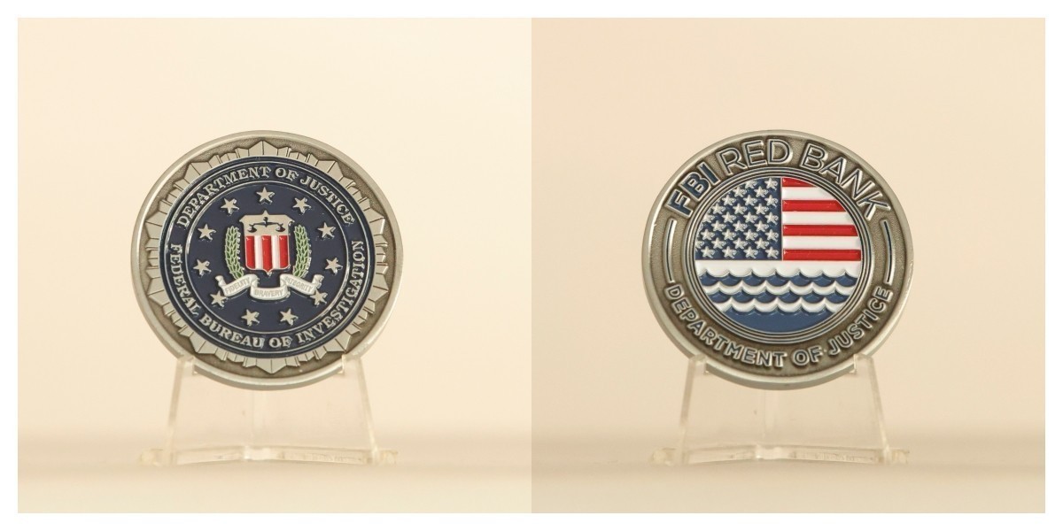 FBI Red Bank Department of Justice Challenge Coin  3#F