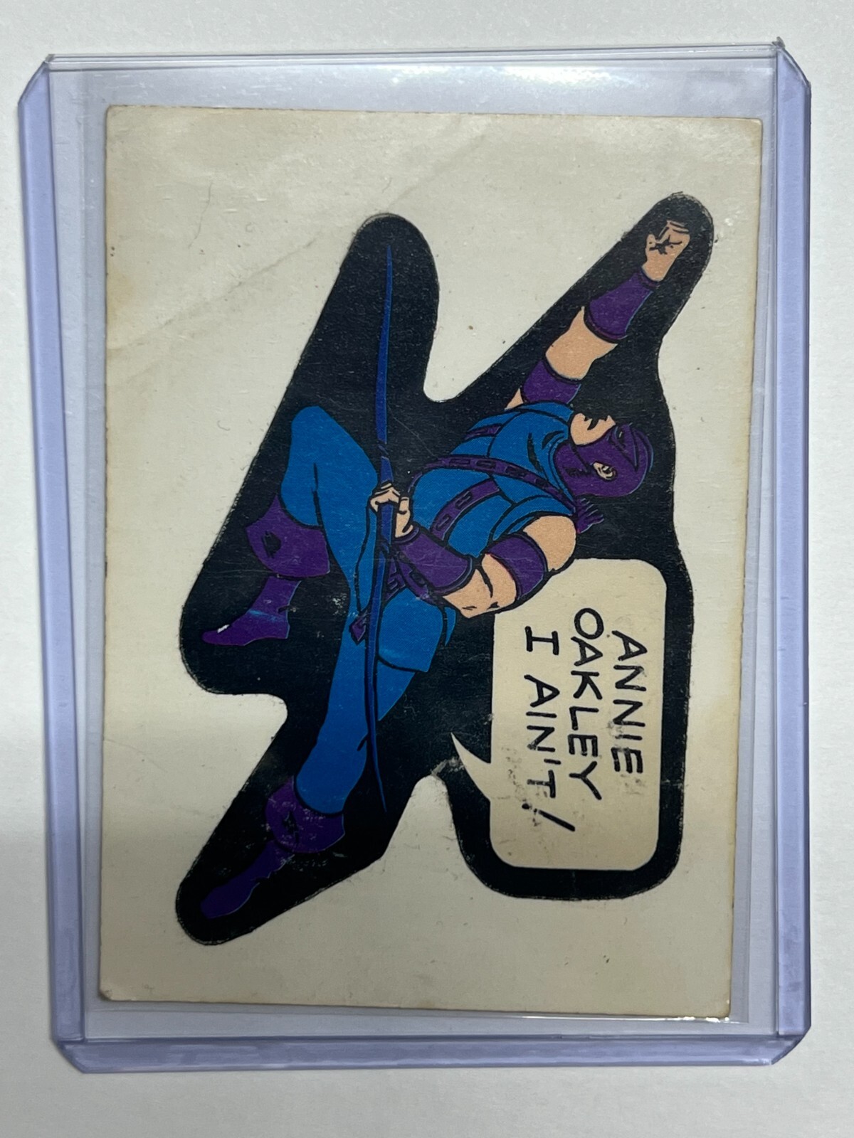 1974 1975 TOPPS MARVEL SUPER HEROES STICKERS HAWKEYE ANNIE OAKLEY I AIN\'T