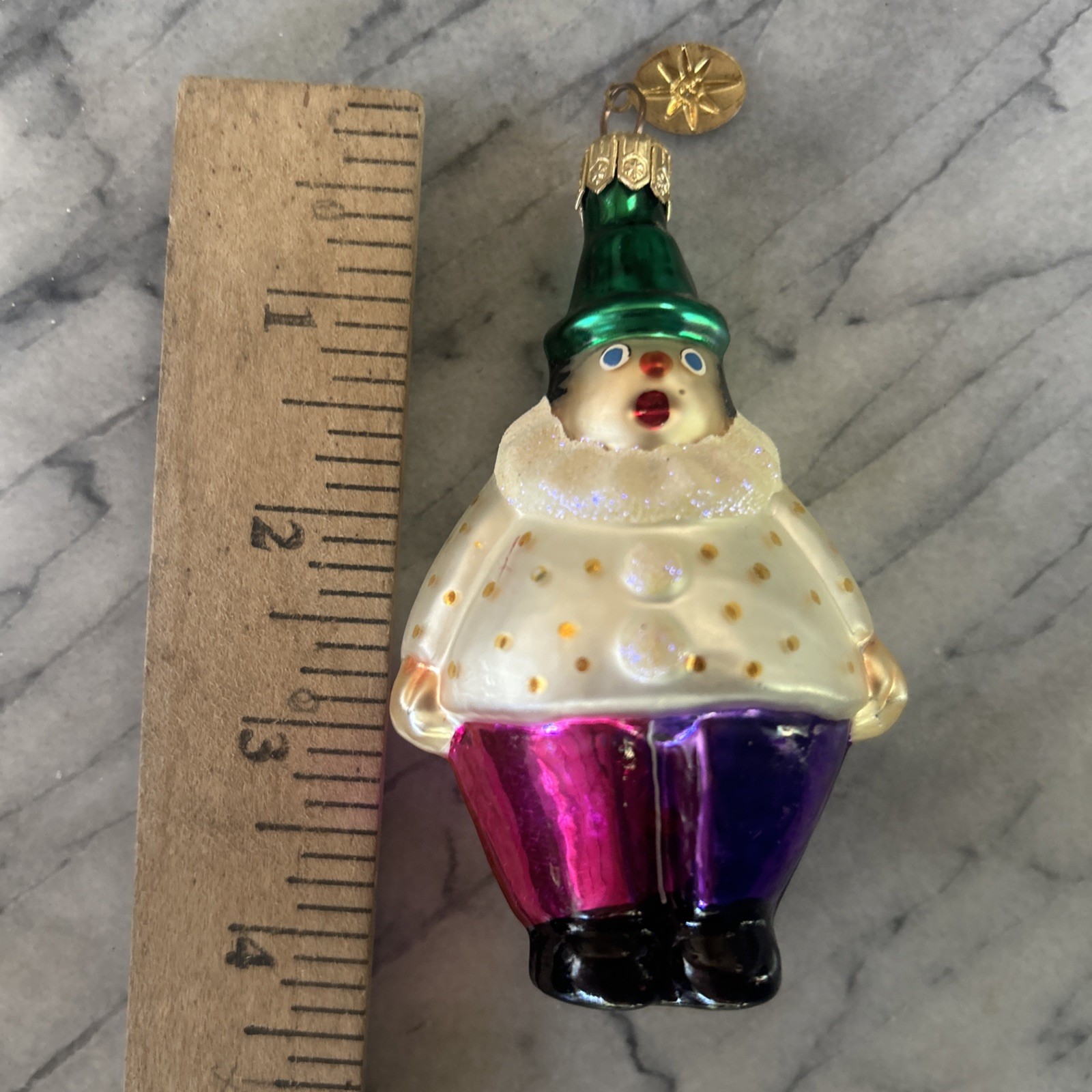 VTG Christopher Radko Binky The Clown Glass Blown Christmas Ornament 90-039 4” VTG Christopher Radko Binky The Clown Glass Blown Christmas Ornament 90-039 4”