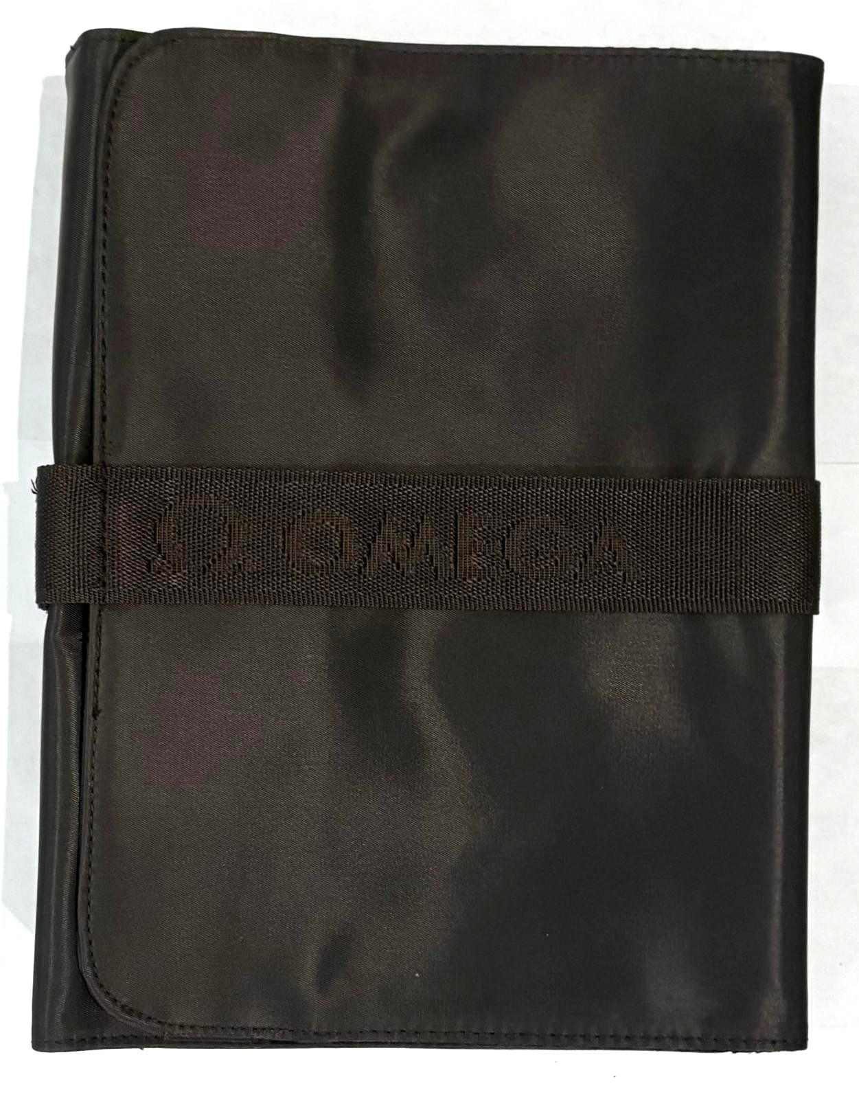 Omega Men's Brown Nylon Travel Tote Bag Roll Secure Clasp OEM Authentic