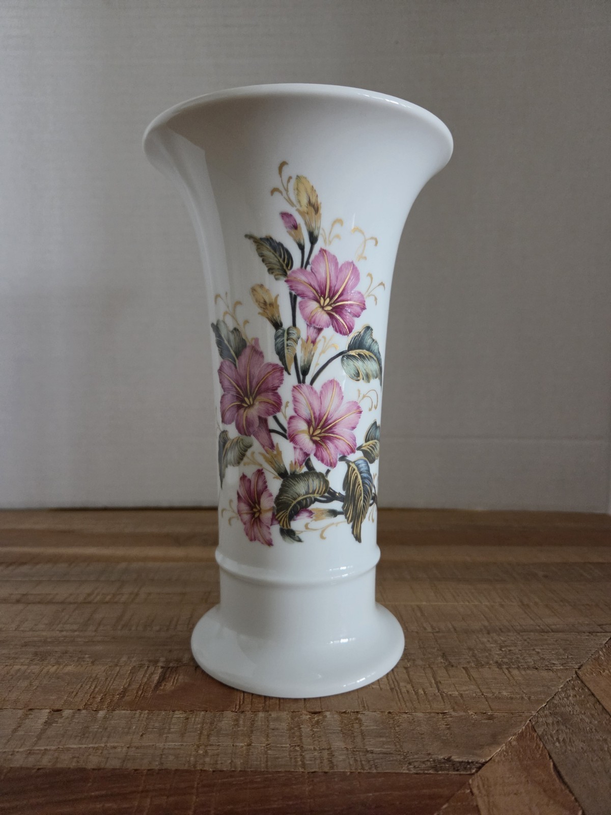 AK Kaiser Porcelain Trumpet Vase Liliane 8-inch West Germany Vintage
