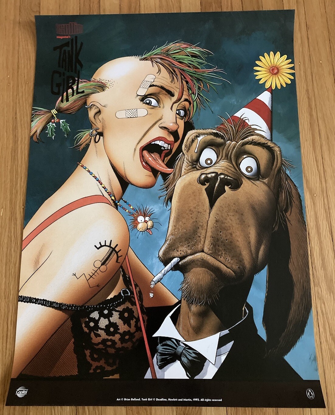 1993 DEADLINE #1 1ST APP TANK GIRL KEY GRAIL RARE UK GERMAN promo poster 23x16.5