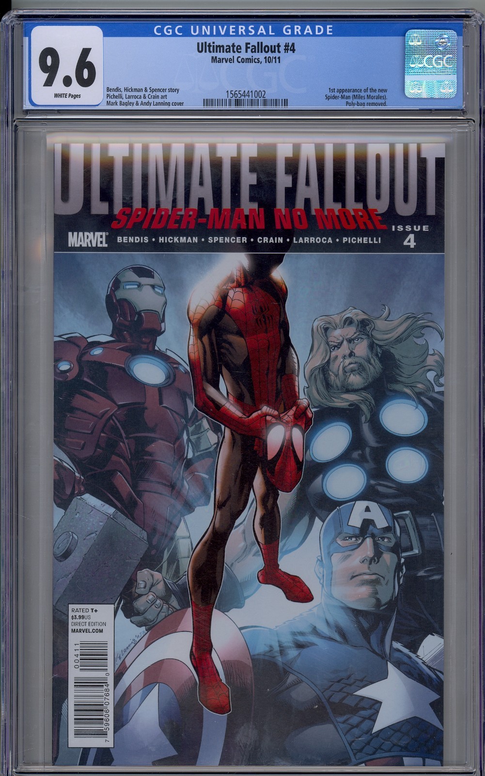 Ultimate Fallout #4 2011 CGC 9.6 1st app Miles Morales