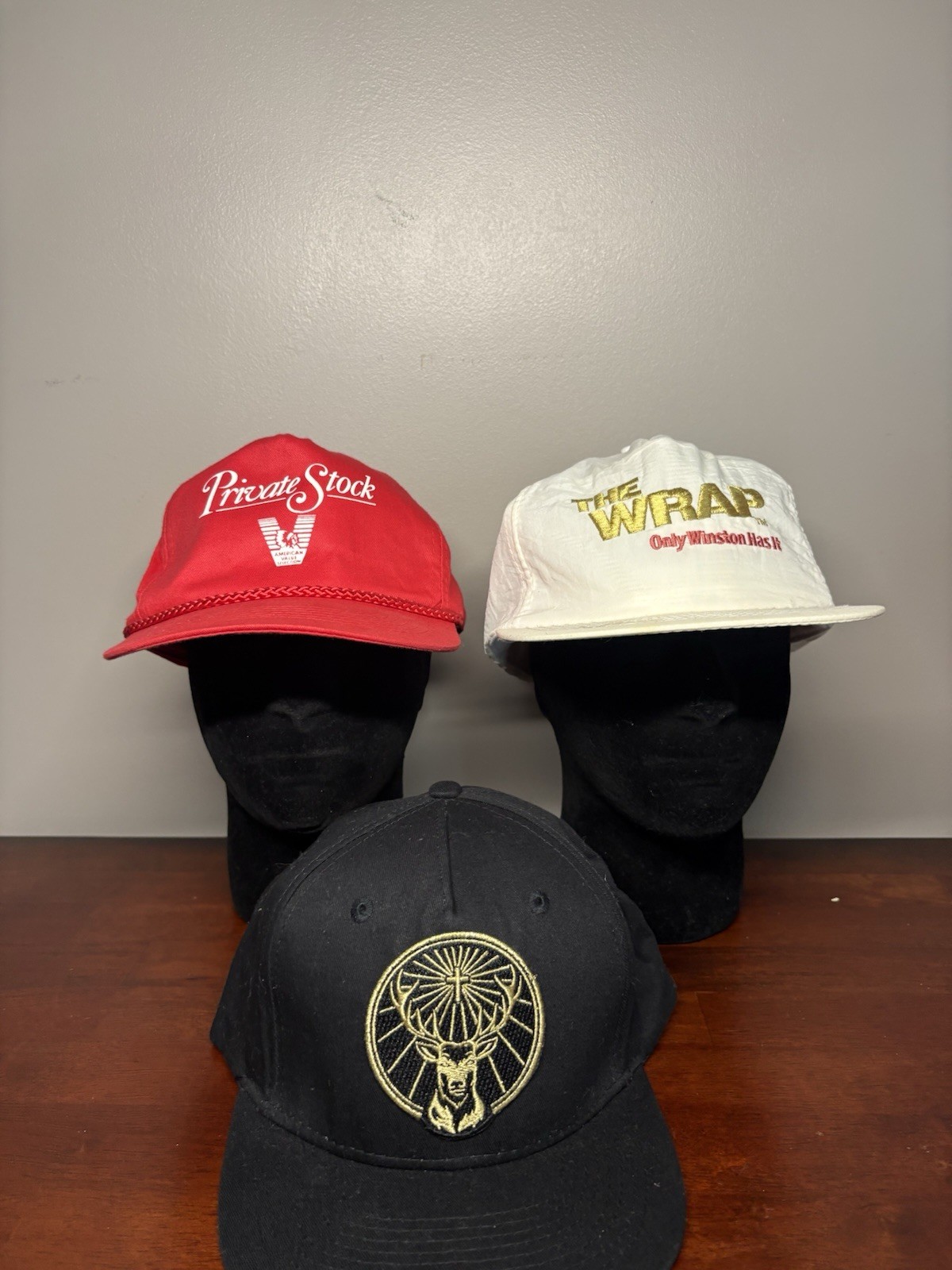 Winston Vintage Advertising Hat Lot Private Stock The Wrap Jägermeister Caps