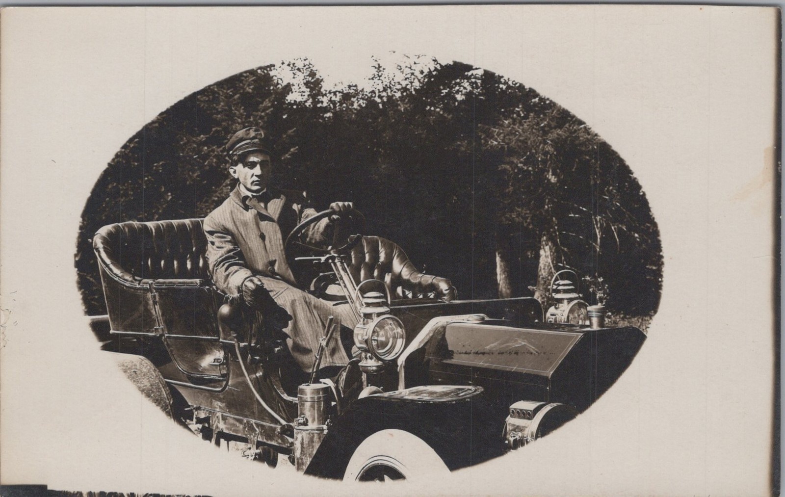 Chauffeur Driver Early Brass Era Automobile Touring Car RPPC 1910s Postcard