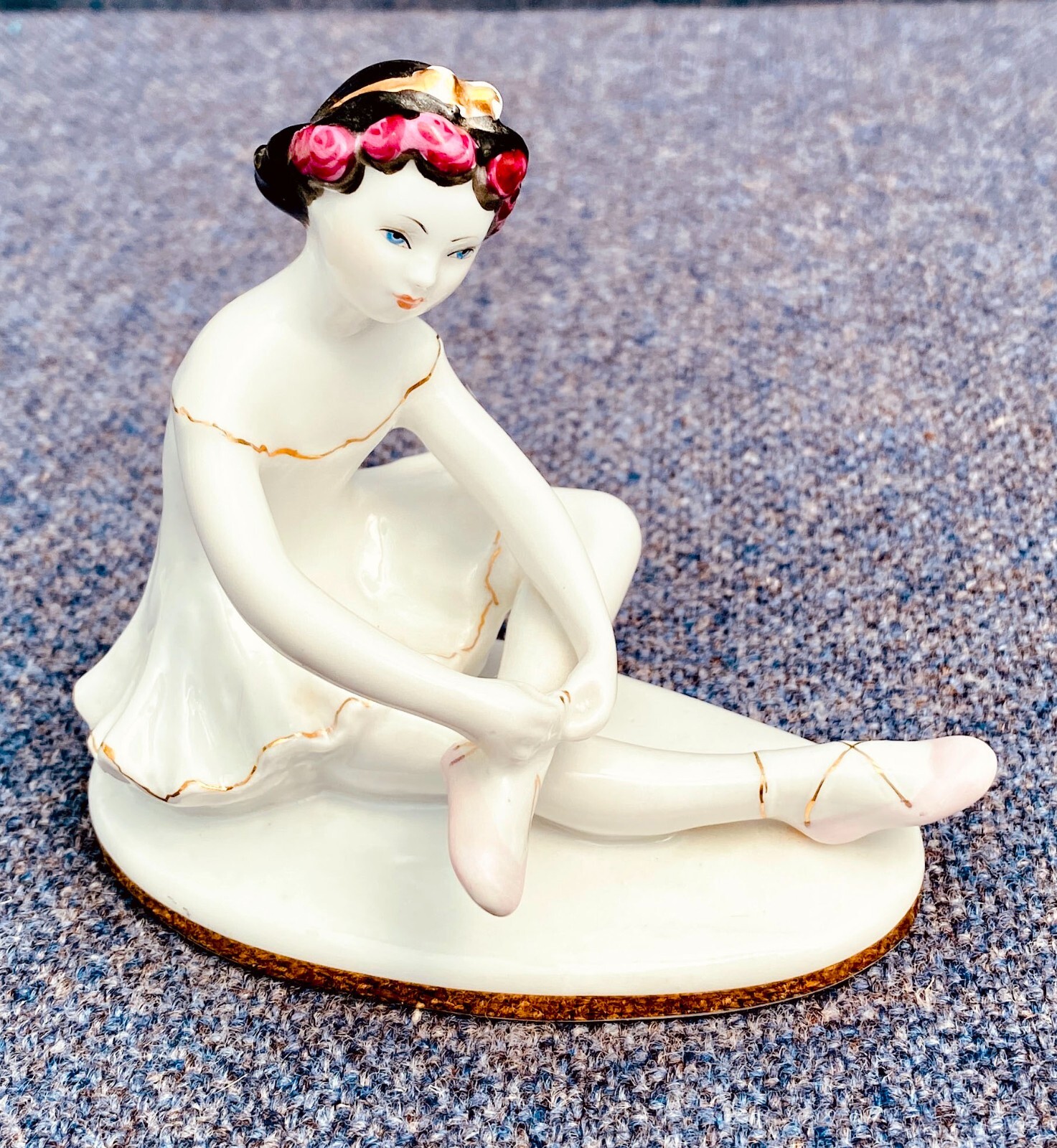Ballerina Mashenka Russian Girl Porcelain Figurine VTG By Lomonosov \