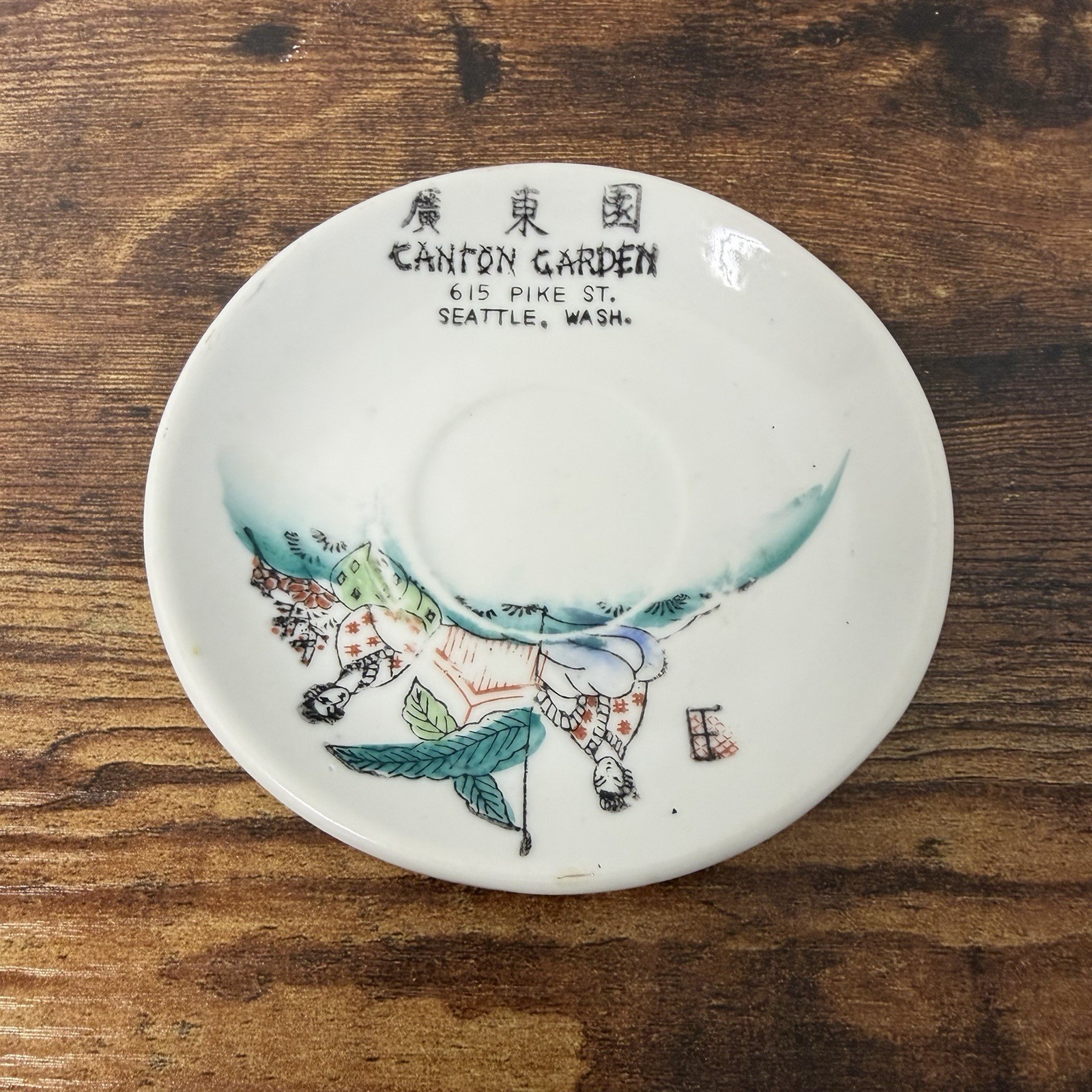Vintage Canton Garden Restaurant Seattle WA SAUCER Pike St FS Louie Berkeley