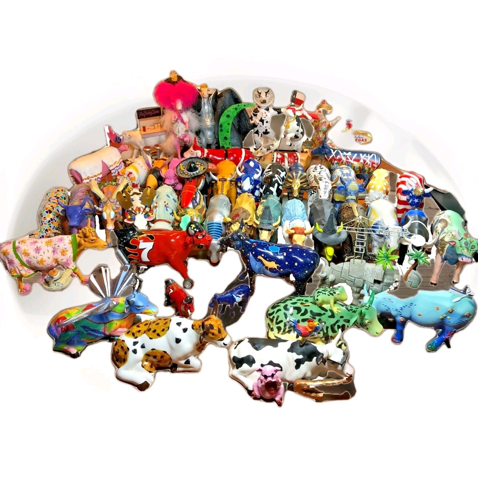 Cowparade MASSIVE LOT OF 51X Figurines Cow Parade Westland Mini Cow Art VTG OZ