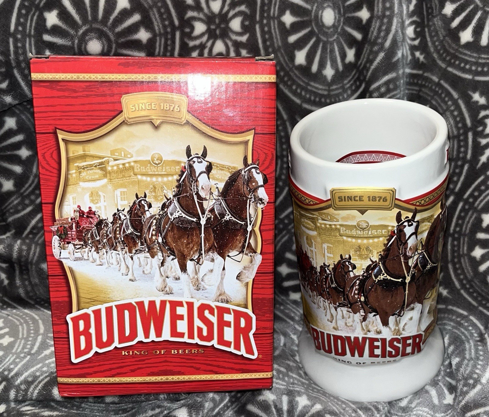 45th Anniversary Limited Edition Budweiser Clydesdale Holiday Beer Stein NIB COA 45th Anniversary Limited Edition Budweiser Clydesdale Holiday Beer Stein NIB COA
