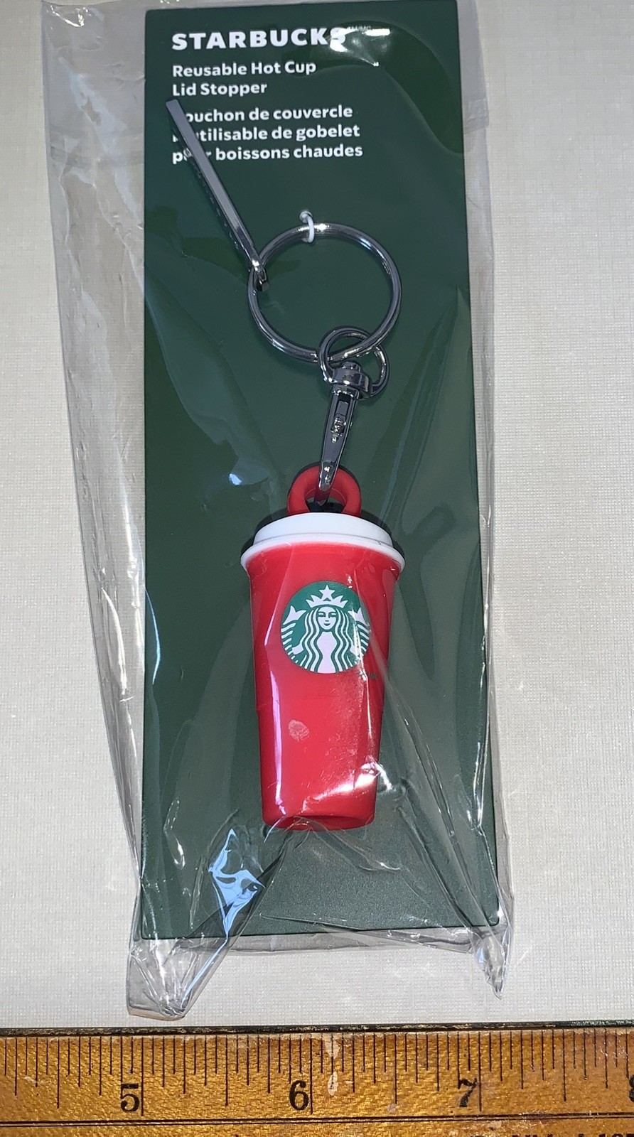 STARBUCKS Reusable Hot Cup Lid Stopper Red Cup - Keychain, 2025 - 