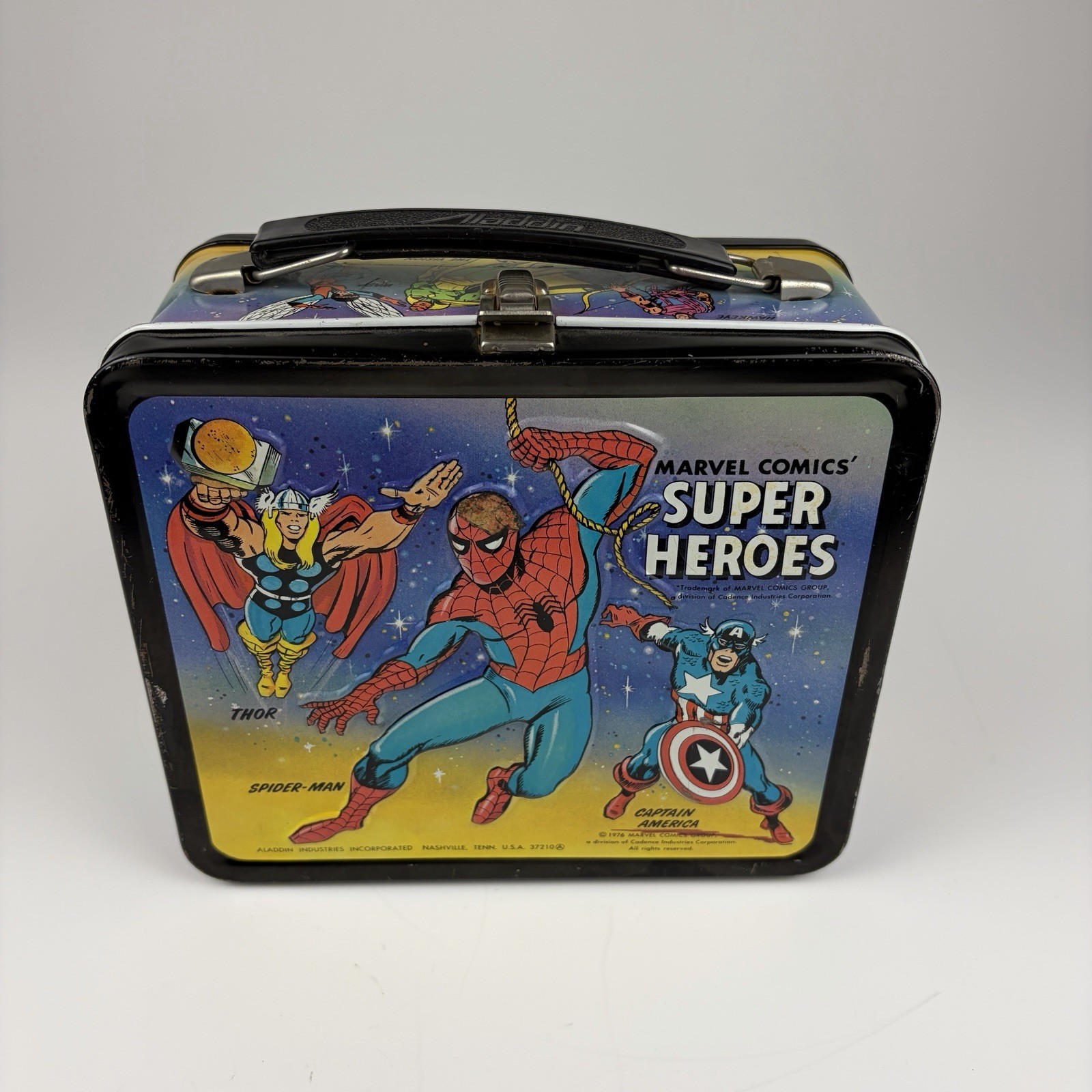 1976 Vintage Marvel Comics Super Heroes Metal Lunch Box – Aladdin Industries