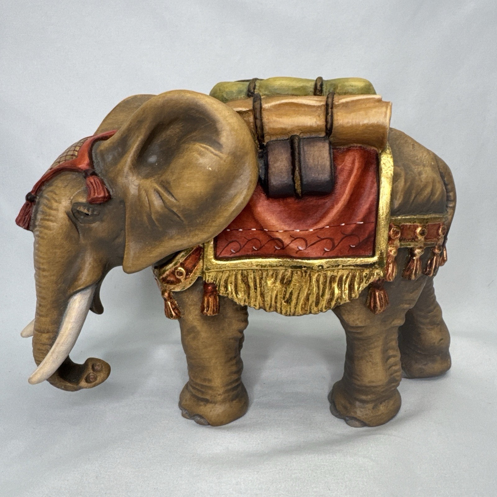 LEPI Hand Carved Wooden Nativity African Elephant Amazing