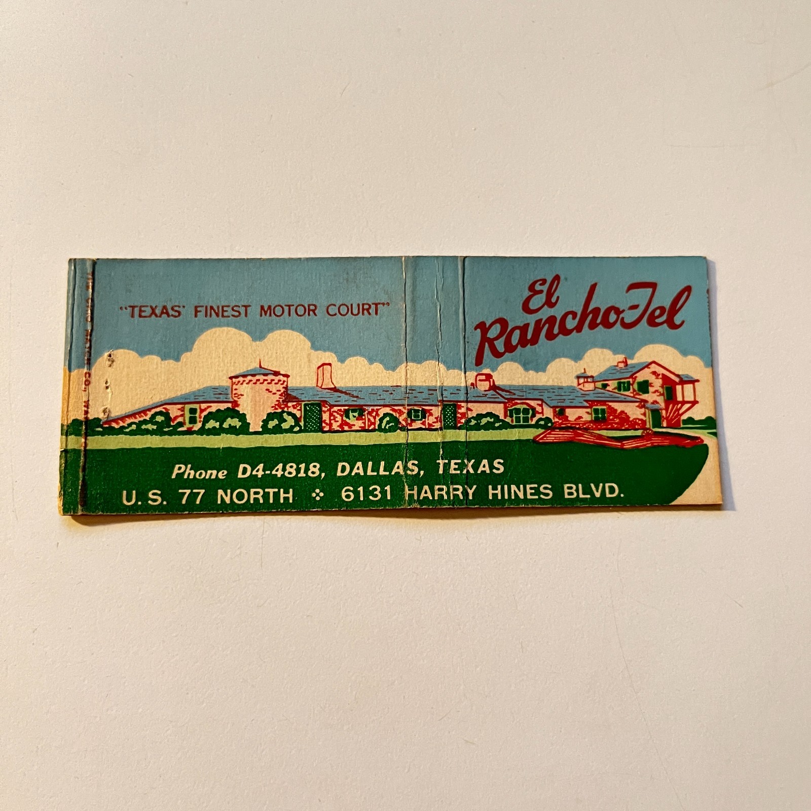 El Rancho Jel TX Finest Motor Court Dallas TX Vintage Matchbook Cover 4MB105-2 El Rancho Jel TX Finest Motor Court Dallas TX Vintage Matchbook Cover 4MB105-2