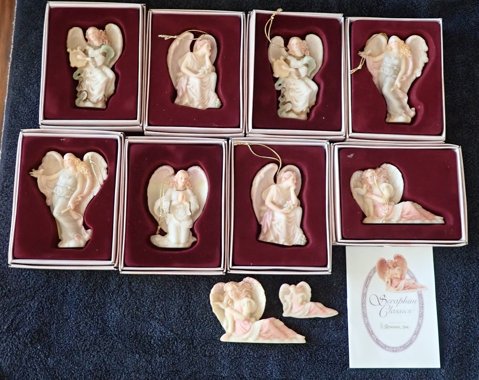 Vintage 1990\'s Seraphim Classics Angel Ornaments by Roman - Lot of 8+ Vintage 1990\'s Seraphim Classics Angel Ornaments by Roman - Lot of 8+