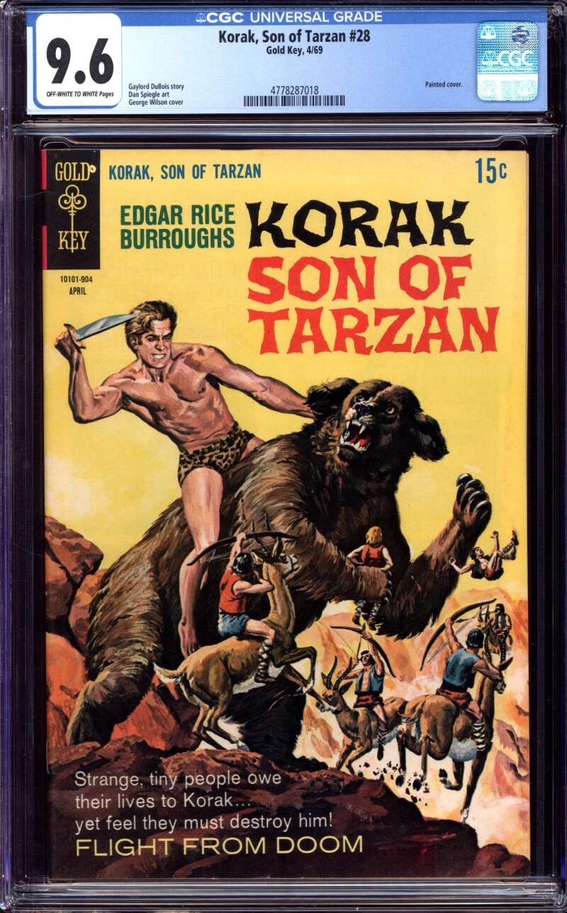 KORAK SON OF TARZAN #28 CGC 9.6 OW/WH PAGES // GOLD KEY 1969