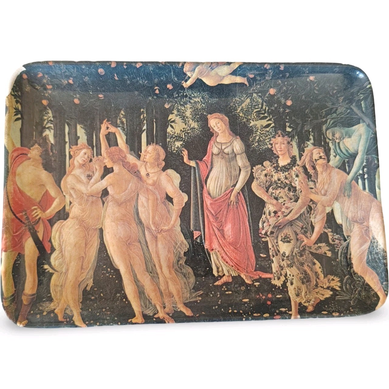Vintage Italian Souvenir Melamine Tray Botticelli Primavera Art Catchall Dish