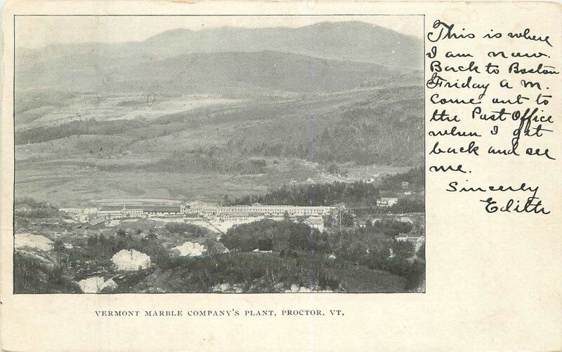 Vermont Proctor Marble company Plant C-1905 Mining undivided Postcard 22-6496