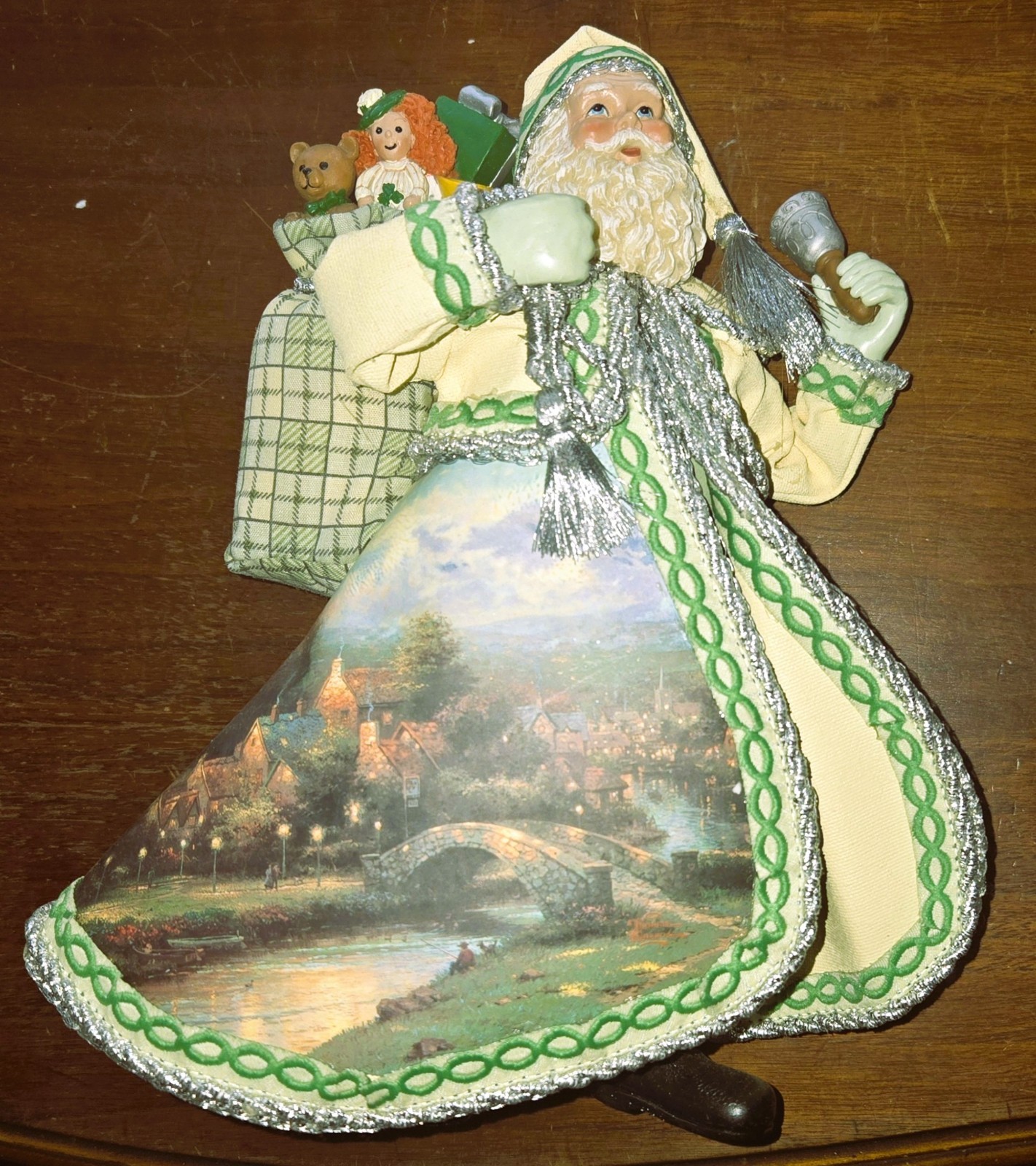 Thomas Kinkade Lot (2) Irish Santa Visions of Ireland Figures w/COA's NEW #6 & 7