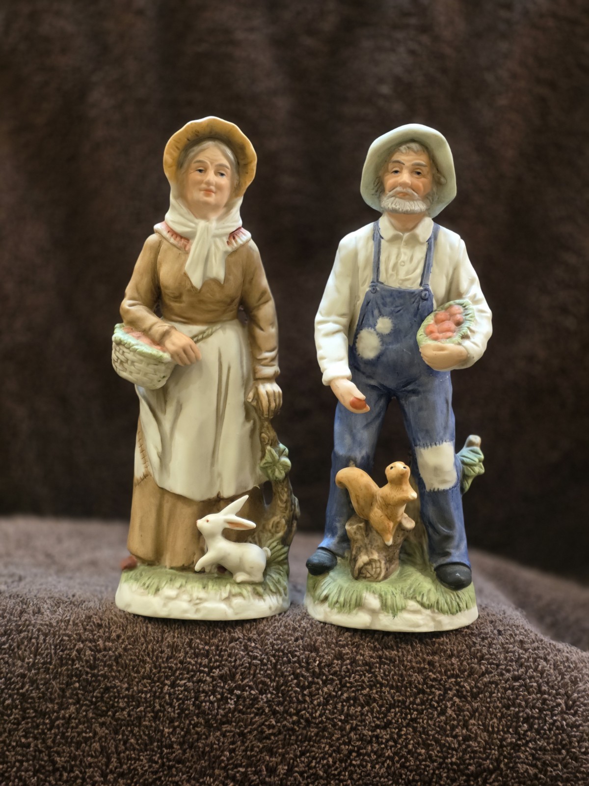 Homco Vintage Ceramic 1409 Old Tyme Farmer & Farm Woman Figurines Home Interiors Homco Vintage Ceramic 1409 Old Tyme Farmer & Farm Woman Figurines Home Interiors