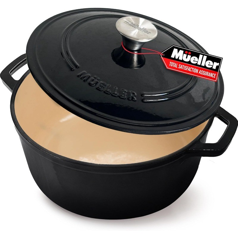 7.5 QT Enameled Cast Iron Dutch Oven, Heavy-Duty, Oven-Safe up to 500° F 7.5 QT Enameled Cast Iron Dutch Oven, Heavy-Duty, Oven-Safe up to 500° F