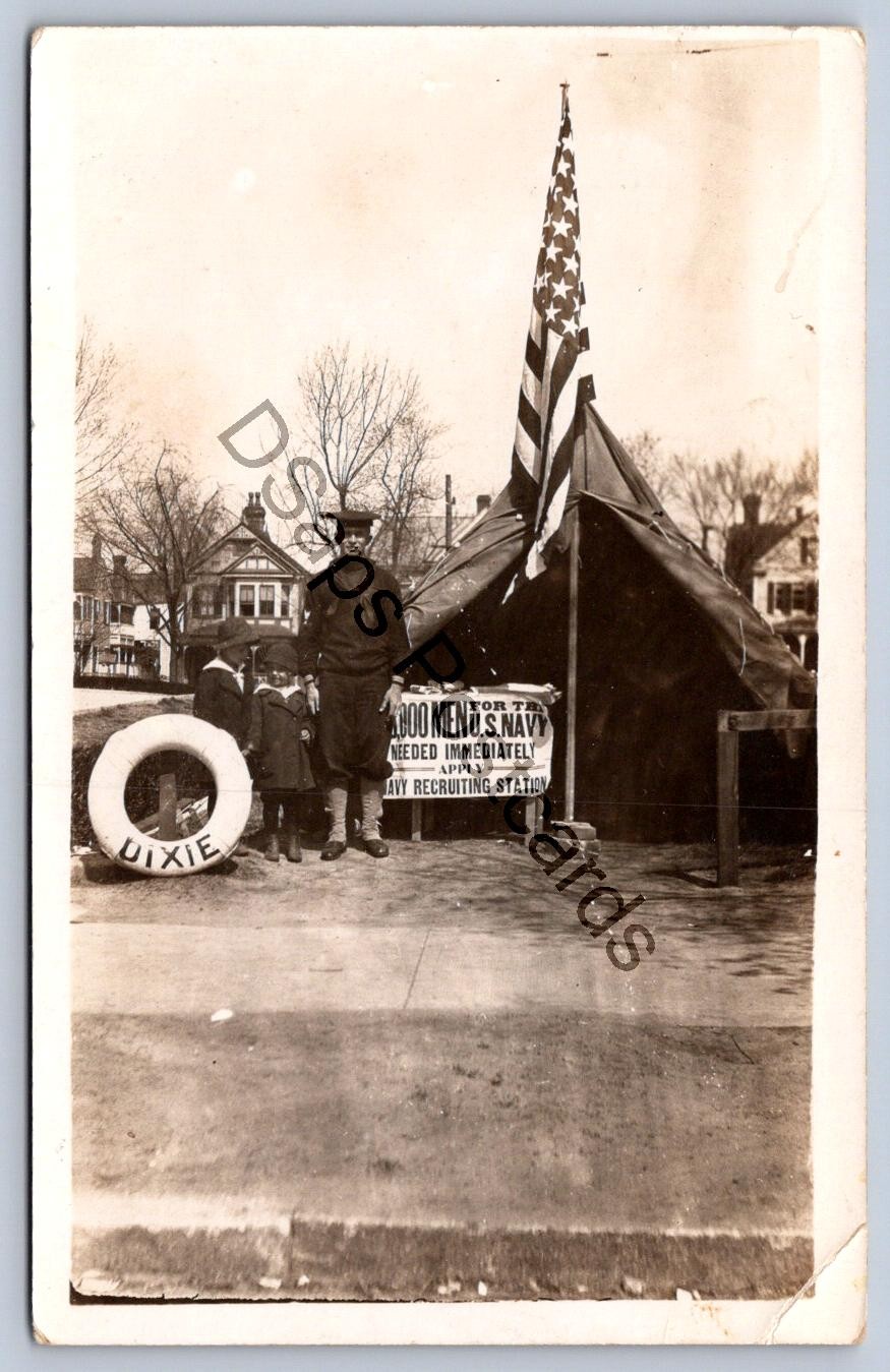K60/ Interesting RPPC Postcard c1910 Navy Recruiting Station 