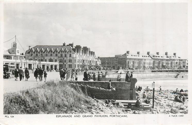 Porthcawl Wales Esplanade And Grand Pavilion OLD PHOTO