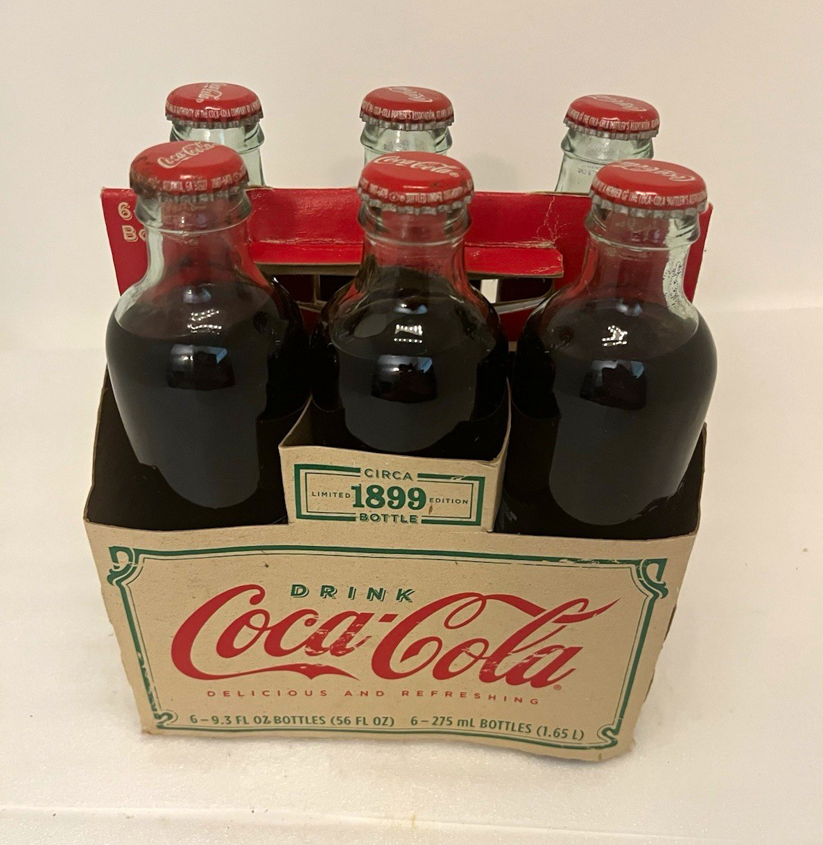 Six Pack 9.3 OZ Coca-Cola Coke Limited Edition 1899 Unopened Glass