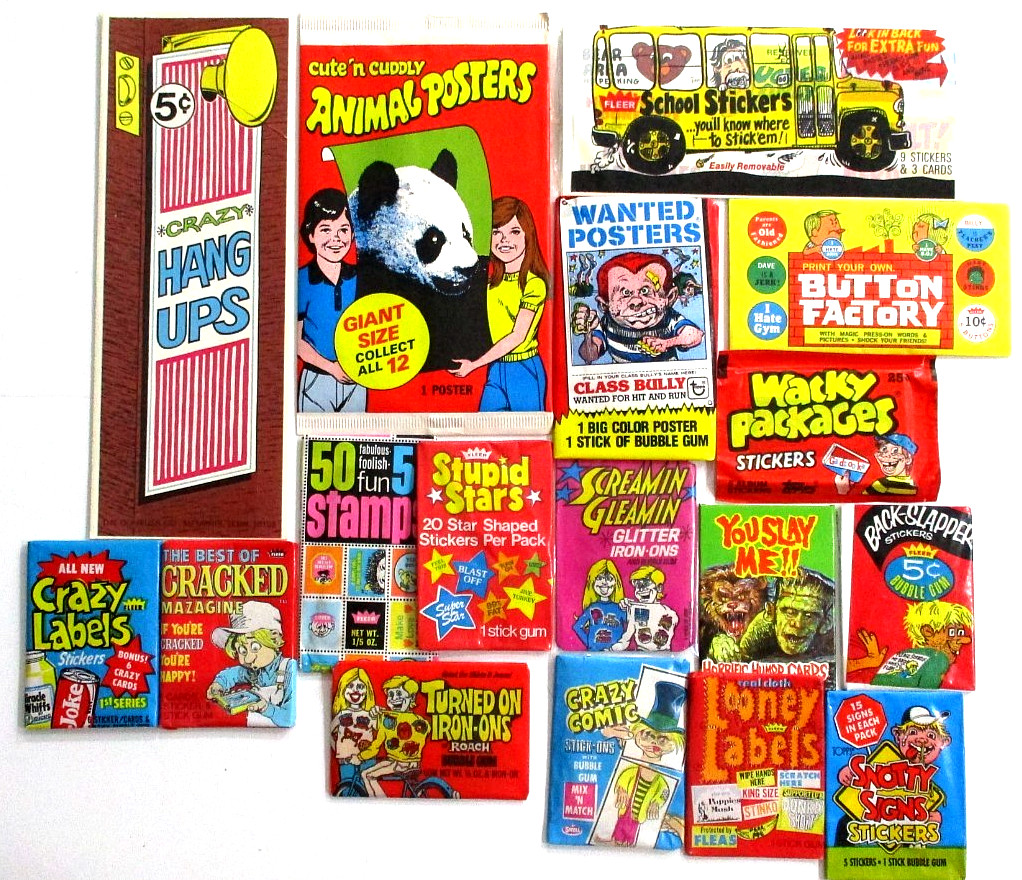 VINTAGE SEALED PACK LOT OF 17 DIFFERENT-BACK SLAPPER-WACKY-LOONEY-CRAZY-STUPID++